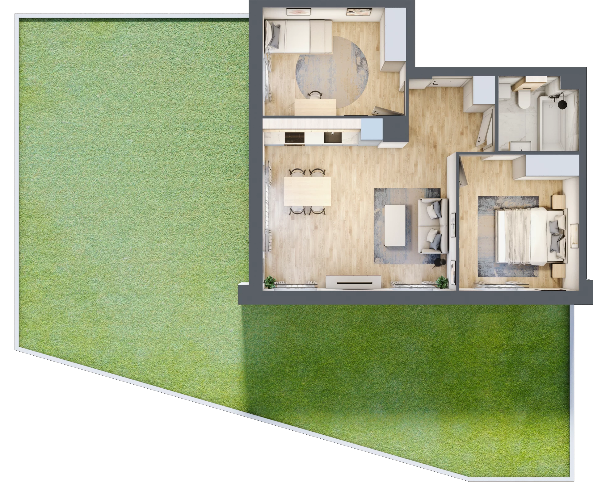 3 pokoje, mieszkanie 59,26 m², parter, oferta nr D.1.3, Silva Straszyn, Straszyn, ul. Boczna/Starogardzka