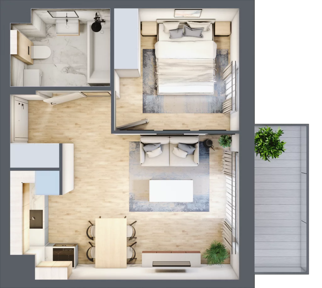 2 pokoje, mieszkanie 37,41 m², piętro 2, oferta nr D.3.6, Silva Straszyn, Straszyn, ul. Boczna/Starogardzka