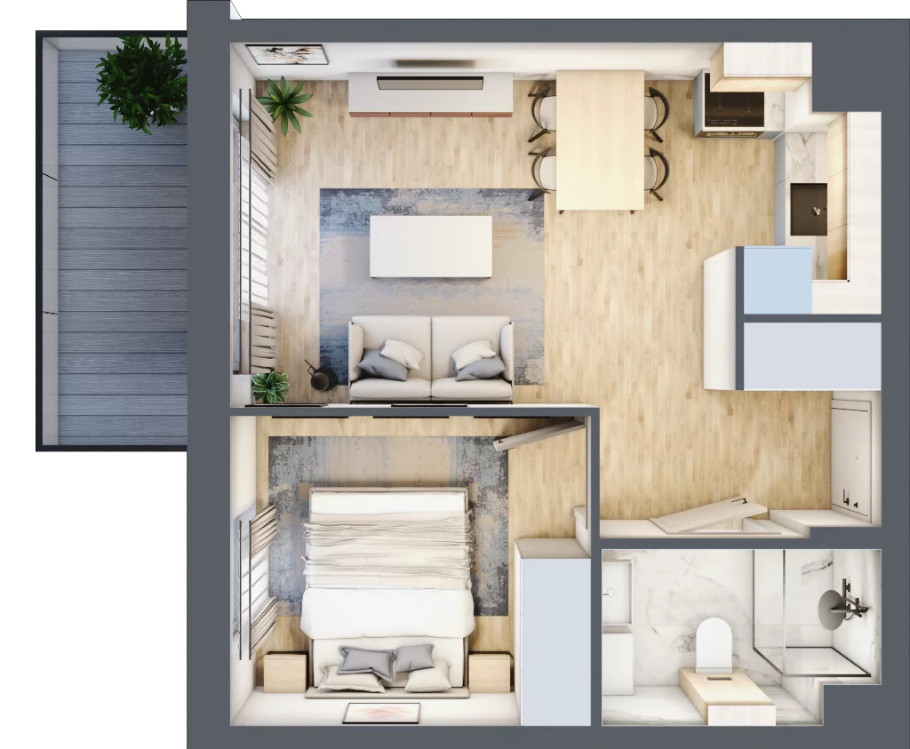 2 pokoje, mieszkanie 34,27 m², piętro 3, oferta nr D.4.10, Silva Straszyn, Straszyn, ul. Boczna/Starogardzka