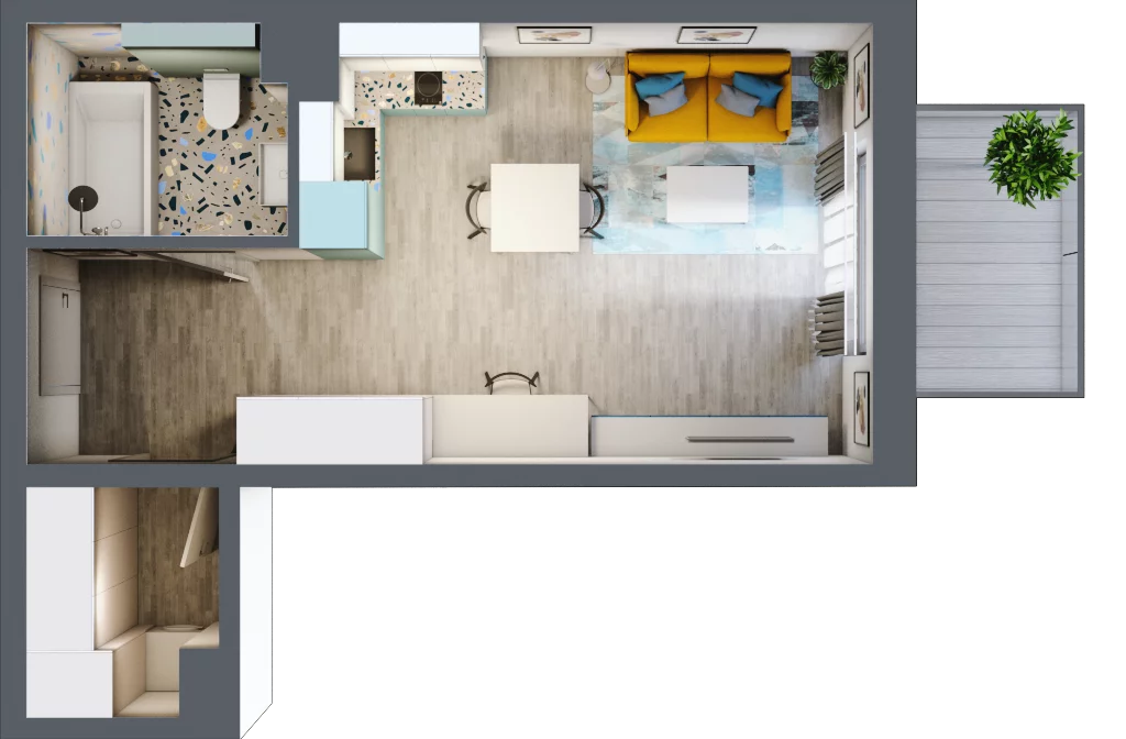1 pokój, mieszkanie 33,48 m², piętro 3, oferta nr F.A.38, Pruszcz Park - bud. F , Pruszcz Gdański, ul. Arctowskiego 