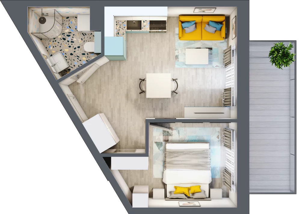 2 pokoje, mieszkanie 34,13 m², piętro 3, oferta nr F.A.40, Pruszcz Park - bud. F , Pruszcz Gdański, ul. Arctowskiego 