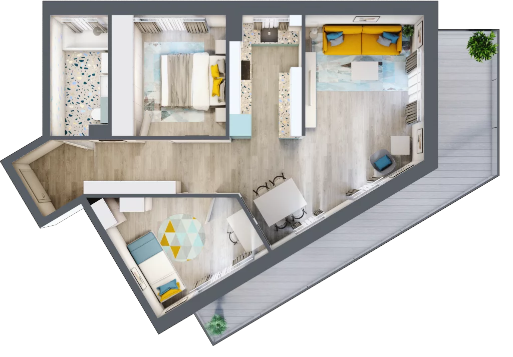 3 pokoje, mieszkanie 66,35 m², piętro 3, oferta nr F.A.41, Pruszcz Park - bud. F , Pruszcz Gdański, ul. Arctowskiego 
