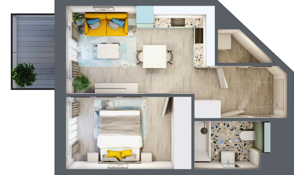 2 pokoje, mieszkanie 39,01 m², piętro 3, oferta nr F.A.48, Pruszcz Park - bud. F , Pruszcz Gdański, ul. Arctowskiego 