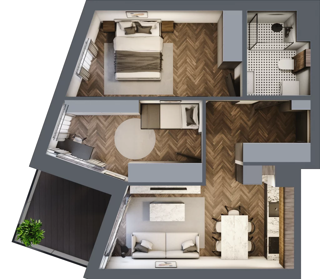 3 pokoje, apartament 52,61 m², piętro 4, oferta nr 26, Północna 31, Lublin, Śródmieście, Czechów Południowy, ul. Północna 31