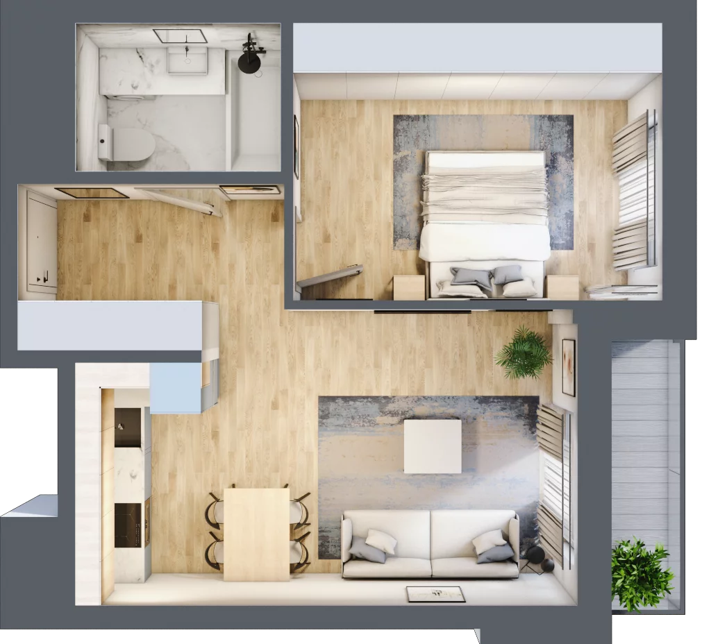 2 pokoje, mieszkanie 43,85 m², piętro 2, oferta nr Giserska 5/61, Panorama Ursus, Warszawa, Ursus, Szamoty, ul. Giserska 5