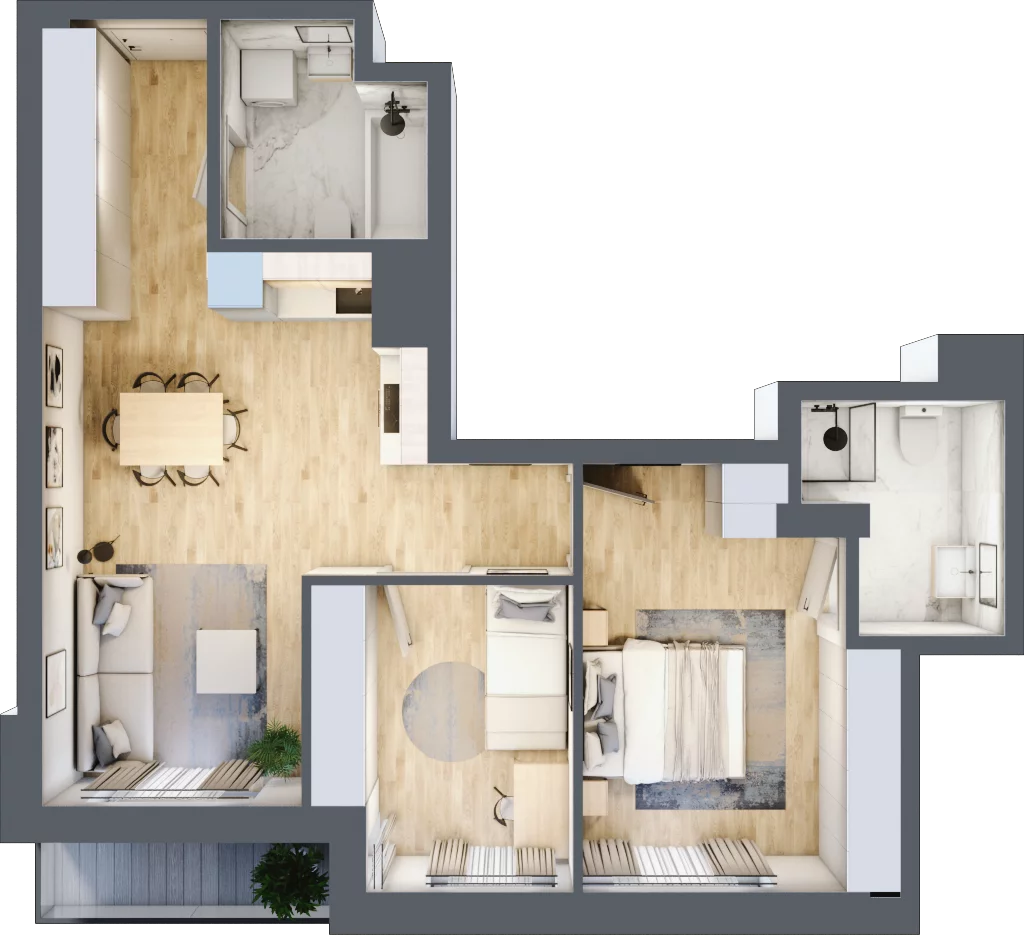 3 pokoje, mieszkanie 60,96 m², piętro 7, oferta nr Giserska 5/110, Panorama Ursus, Warszawa, Ursus, Szamoty, ul. Giserska 5