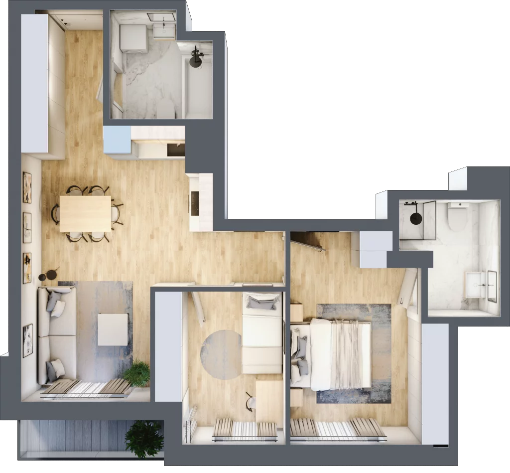 2 pokoje, mieszkanie 45,60 m², piętro 6, oferta nr Giserska 5/100, Panorama Ursus, Warszawa, Ursus, Szamoty, ul. Giserska 5