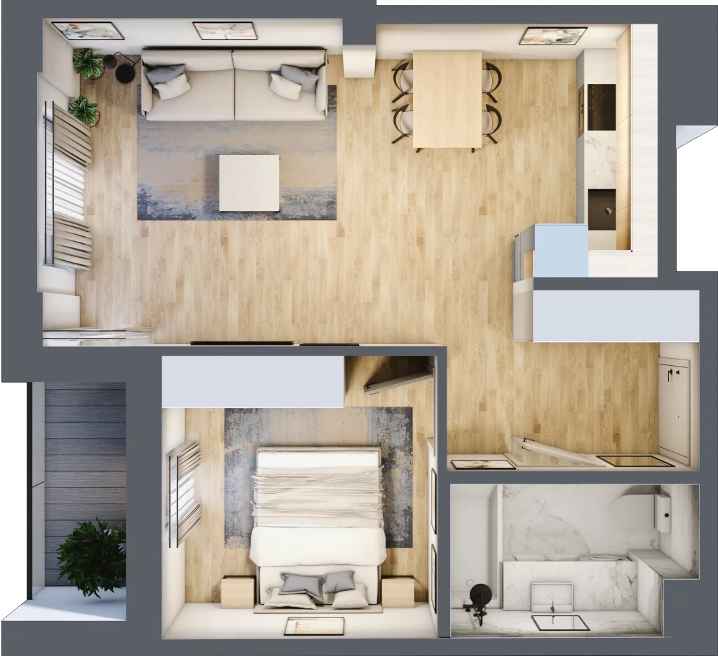 2 pokoje, mieszkanie 43,86 m², piętro 4, oferta nr Giserska 5/85, Panorama Ursus, Warszawa, Ursus, Szamoty, ul. Giserska 5