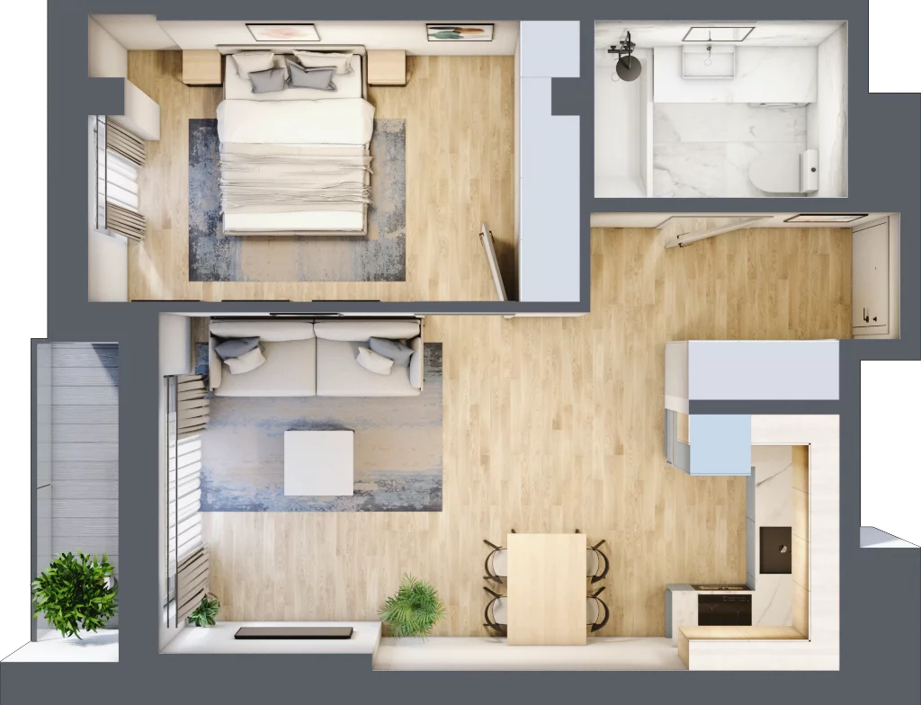 2 pokoje, mieszkanie 44,12 m², piętro 3, oferta nr Giserska 5/19, Panorama Ursus, Warszawa, Ursus, Szamoty, ul. Giserska 5