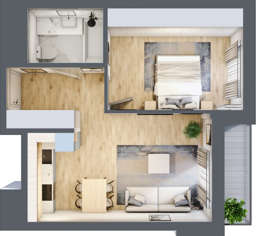 2 pokoje, mieszkanie 43,85 m², piętro 3, oferta nr Giserska 5/71, Panorama Ursus, Warszawa, Ursus, Szamoty, ul. Giserska 5