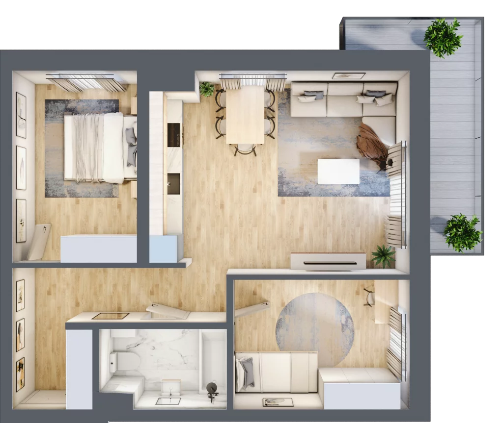 3 pokoje, mieszkanie 61,84 m², piętro 3, oferta nr A29, Osiedle Zuchów, Łódź, Górna, Rokicie, ul. Zuchów 4