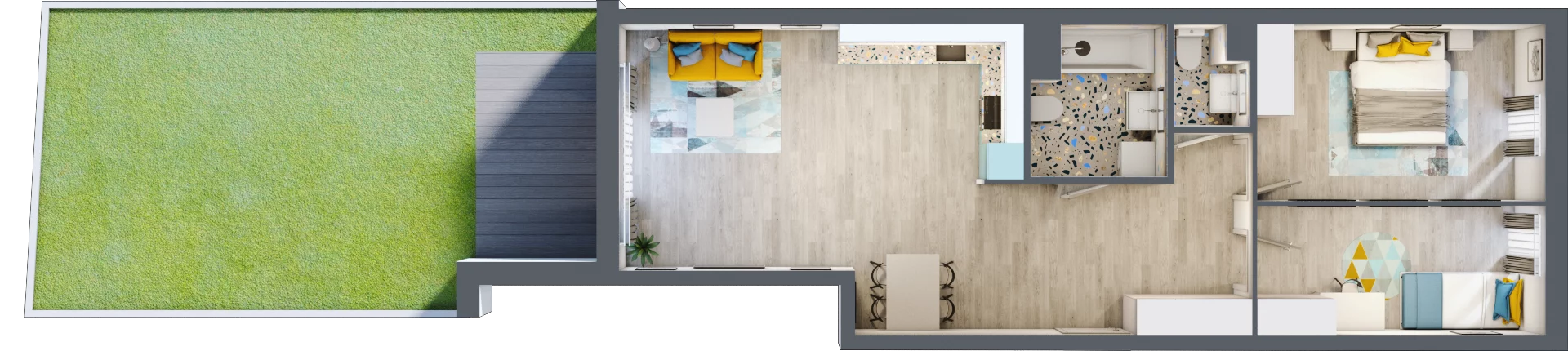 3 pokoje, mieszkanie 70,56 m², parter, oferta nr A-B0M1, Osiedle Blask, Łódź, Bałuty, ul. Smugowa 24