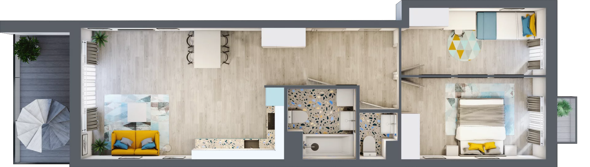 3 pokoje, mieszkanie 65,29 m², piętro 5, oferta nr A-C5M3, Osiedle Blask, Łódź, Bałuty, ul. Smugowa 24