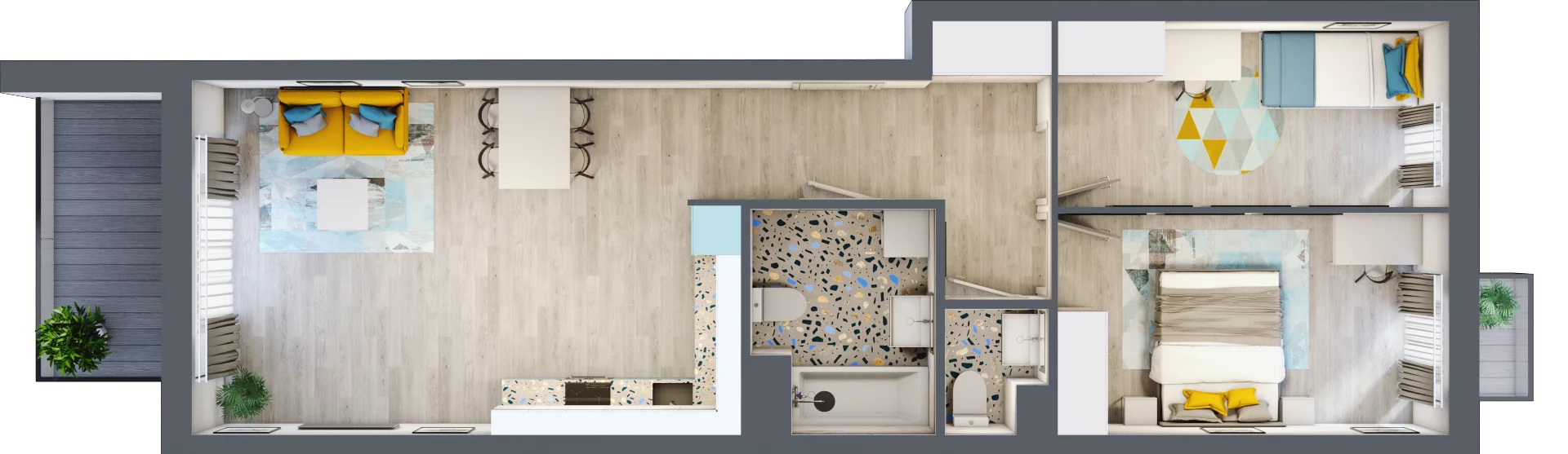 3 pokoje, mieszkanie 66,63 m², piętro 4, oferta nr A-B4M3, Osiedle Blask, Łódź, Bałuty, ul. Smugowa 24