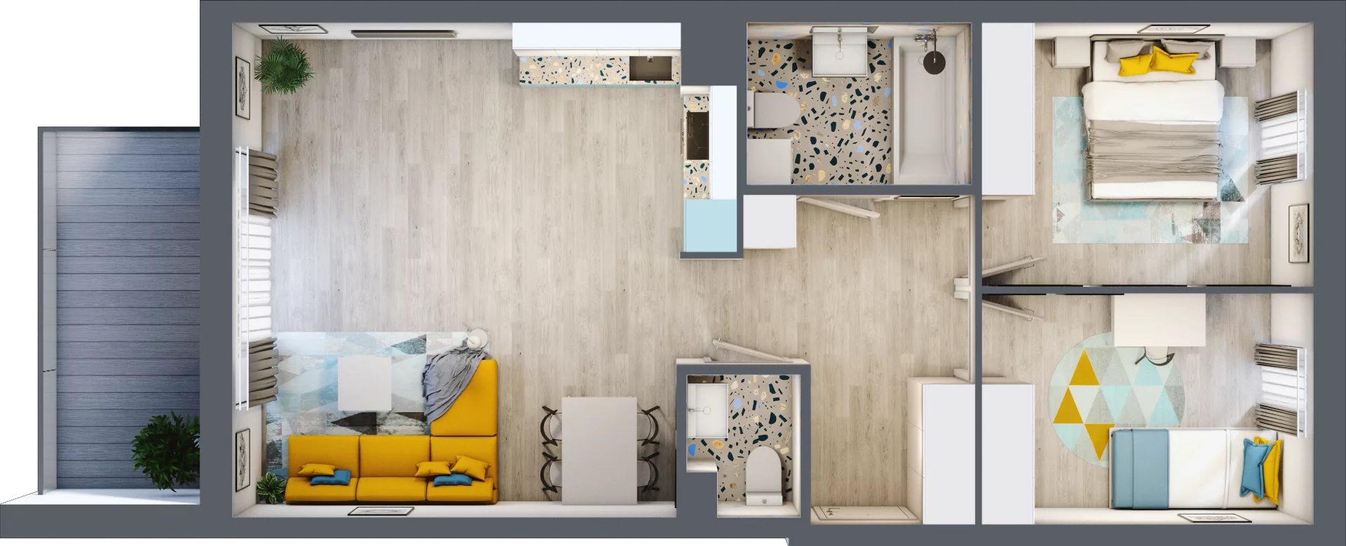 3 pokoje, mieszkanie 66,62 m², piętro 4, oferta nr B-B4M1, Osiedle Blask, Łódź, Bałuty, ul. Smugowa 24