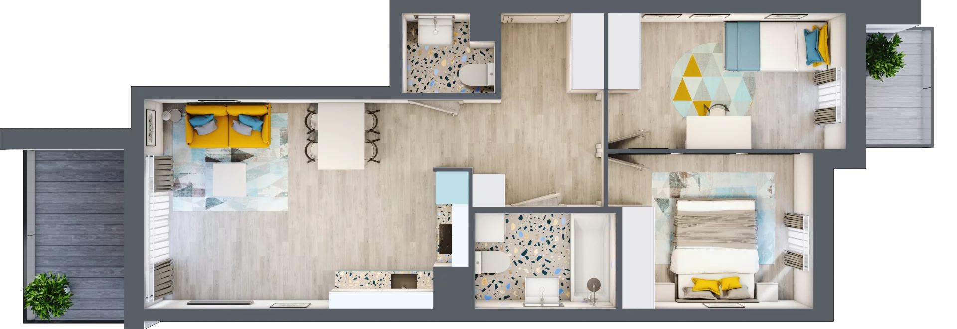 3 pokoje, mieszkanie 57,73 m², piętro 5, oferta nr B-B5M3, Osiedle Blask, Łódź, Bałuty, ul. Smugowa 24