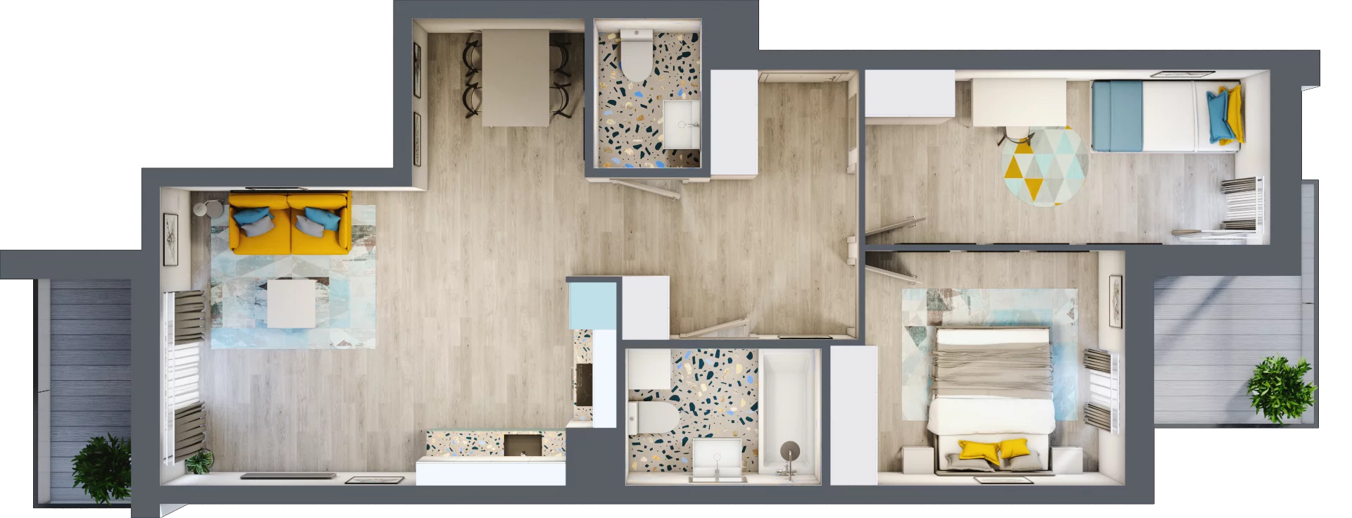3 pokoje, mieszkanie 64,01 m², piętro 2, oferta nr B-D2M4, Osiedle Blask, Łódź, Bałuty, ul. Smugowa 24