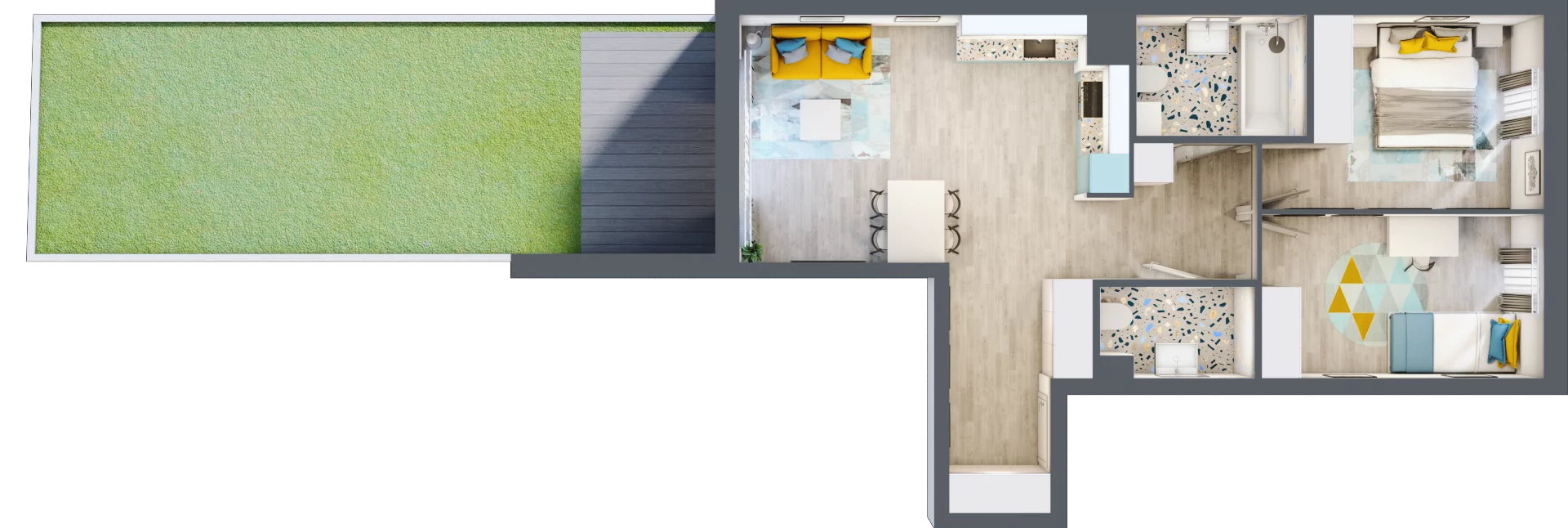 3 pokoje, mieszkanie 62,56 m², parter, oferta nr B-A0M1, Osiedle Blask, Łódź, Bałuty, ul. Smugowa 24