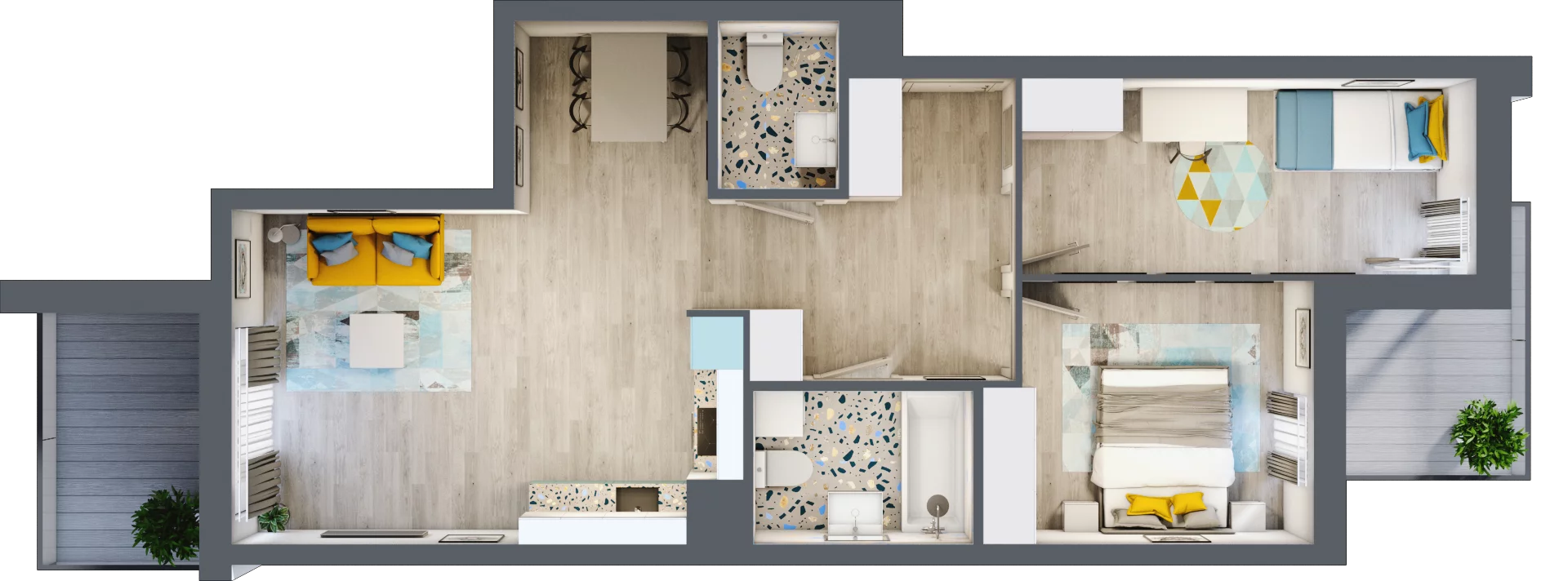 3 pokoje, mieszkanie 64,01 m², piętro 1, oferta nr B-D1M4, Osiedle Blask, Łódź, Bałuty, ul. Smugowa 24