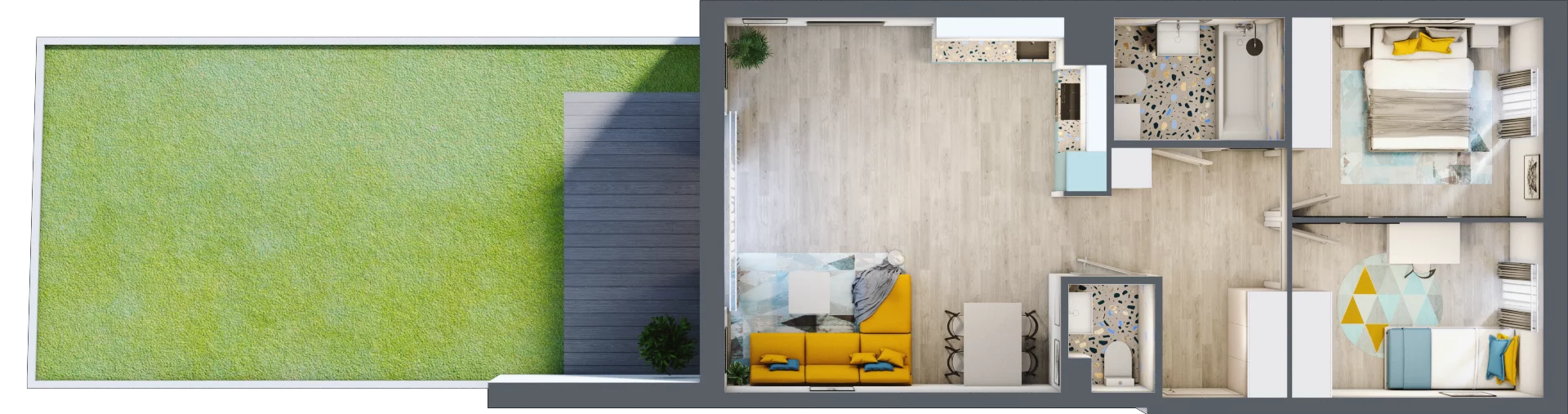 3 pokoje, mieszkanie 66,61 m², parter, oferta nr B-B0M1, Osiedle Blask, Łódź, Bałuty, ul. Smugowa 24