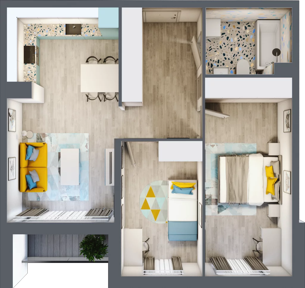 3 pokoje, mieszkanie 59,88 m², piętro 3, oferta nr M.48, Tarasy Śląskie, Chorzów, Chorzów II, ul. 3 Maja
