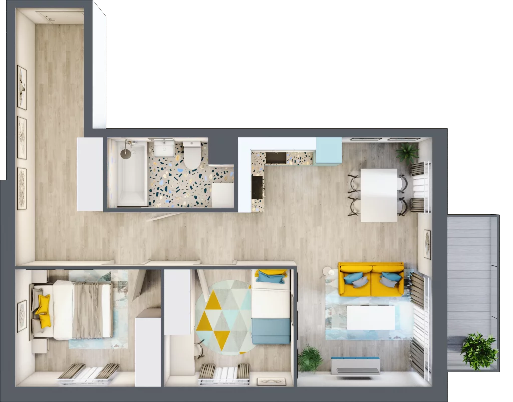 3 pokoje, mieszkanie 58,88 m², piętro 2, oferta nr M.120, Tarasy Śląskie, Chorzów, Chorzów II, ul. 3 Maja
