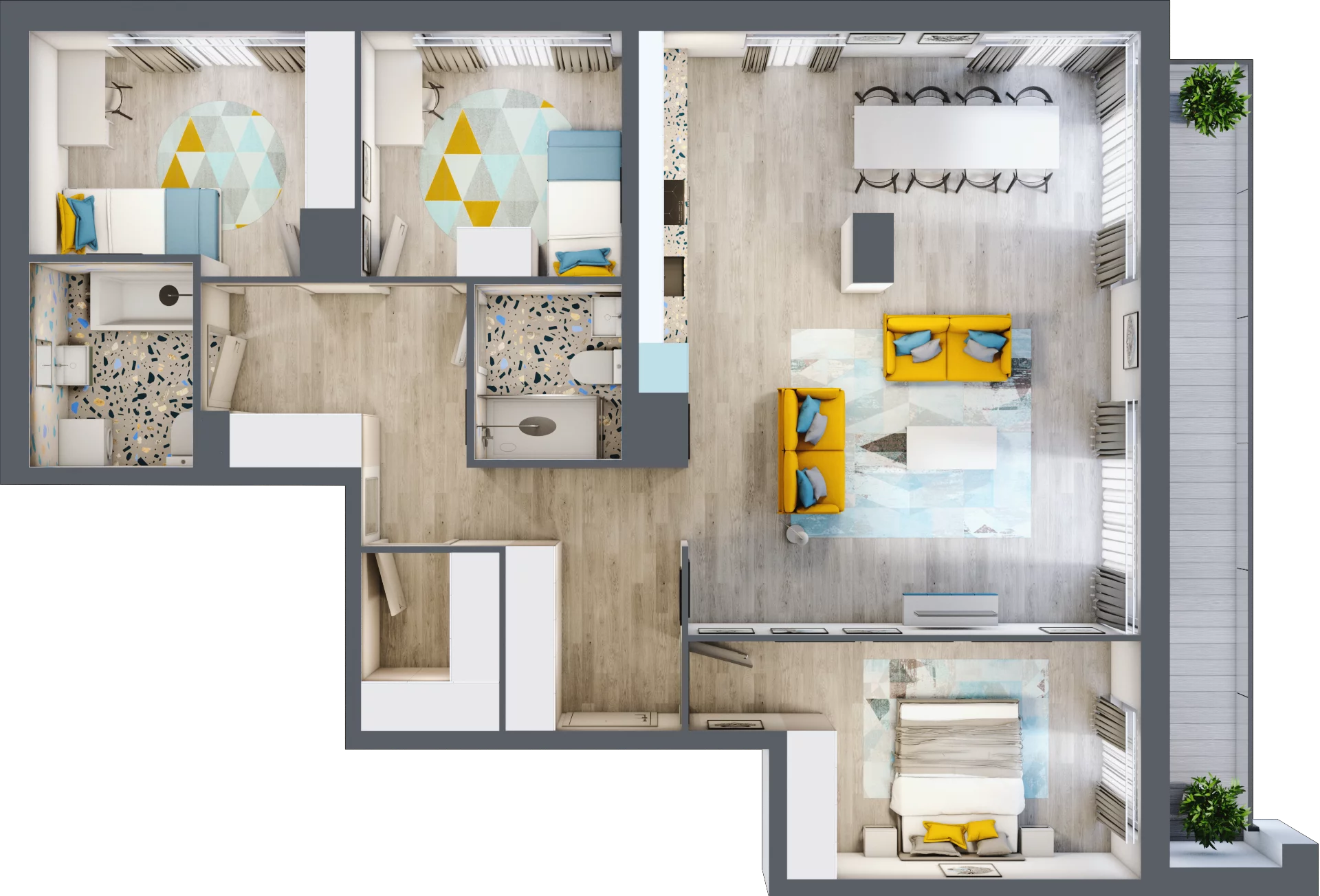 4 pokoje, mieszkanie 104,01 m², piętro 5, oferta nr M.29, Tarasy Śląskie, Chorzów, Chorzów II, ul. 3 Maja