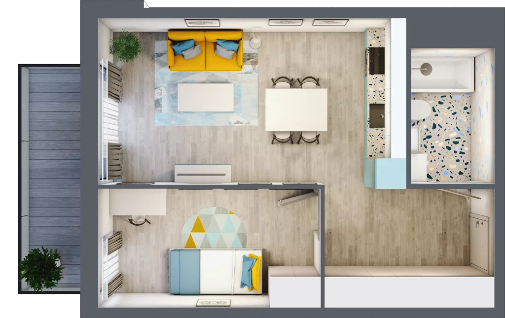 2 pokoje, mieszkanie 42,34 m², piętro 5, oferta nr M.63, Tarasy Śląskie, Chorzów, Chorzów II, ul. 3 Maja