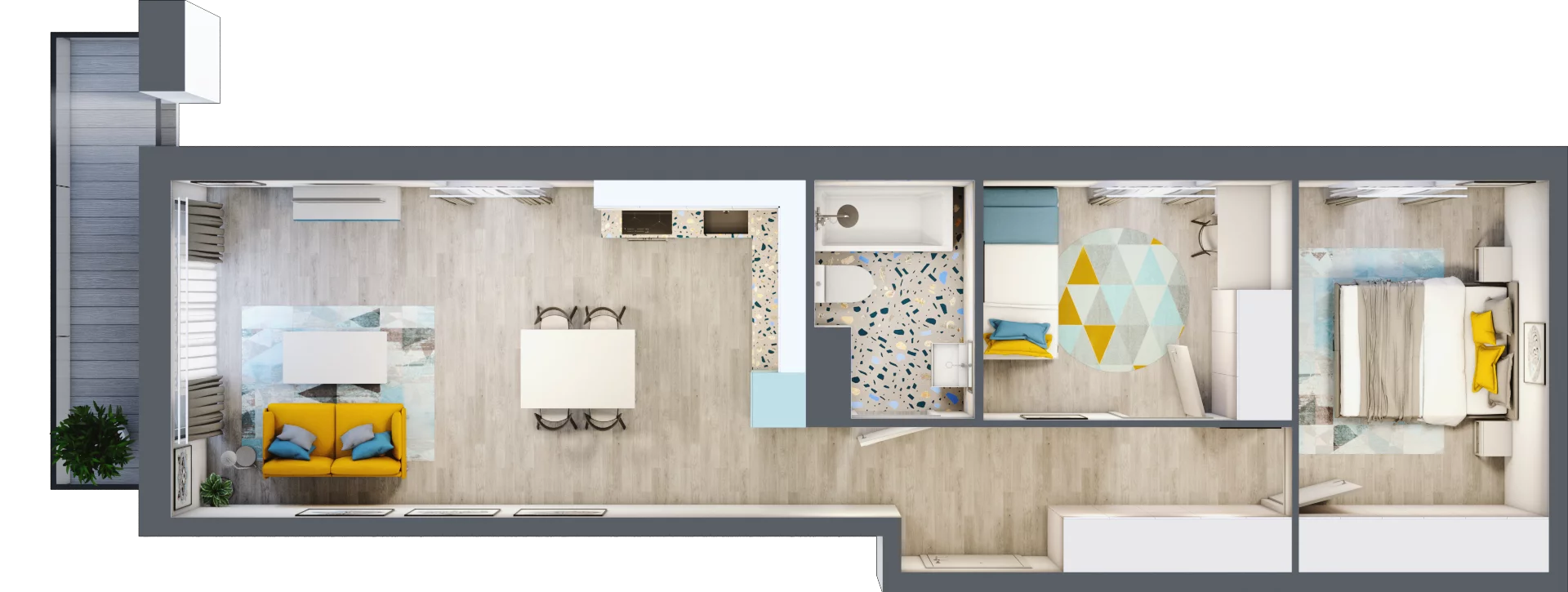 3 pokoje, mieszkanie 58,21 m², piętro 1, oferta nr M.73, Tarasy Śląskie, Chorzów, Chorzów II, ul. 3 Maja