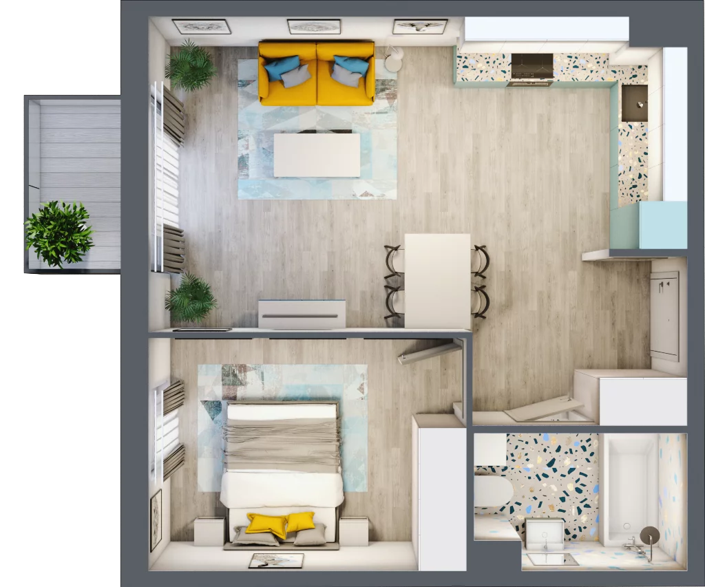 2 pokoje, mieszkanie 45,98 m², piętro 4, oferta nr M.132, Tarasy Śląskie, Chorzów, Chorzów II, ul. 3 Maja
