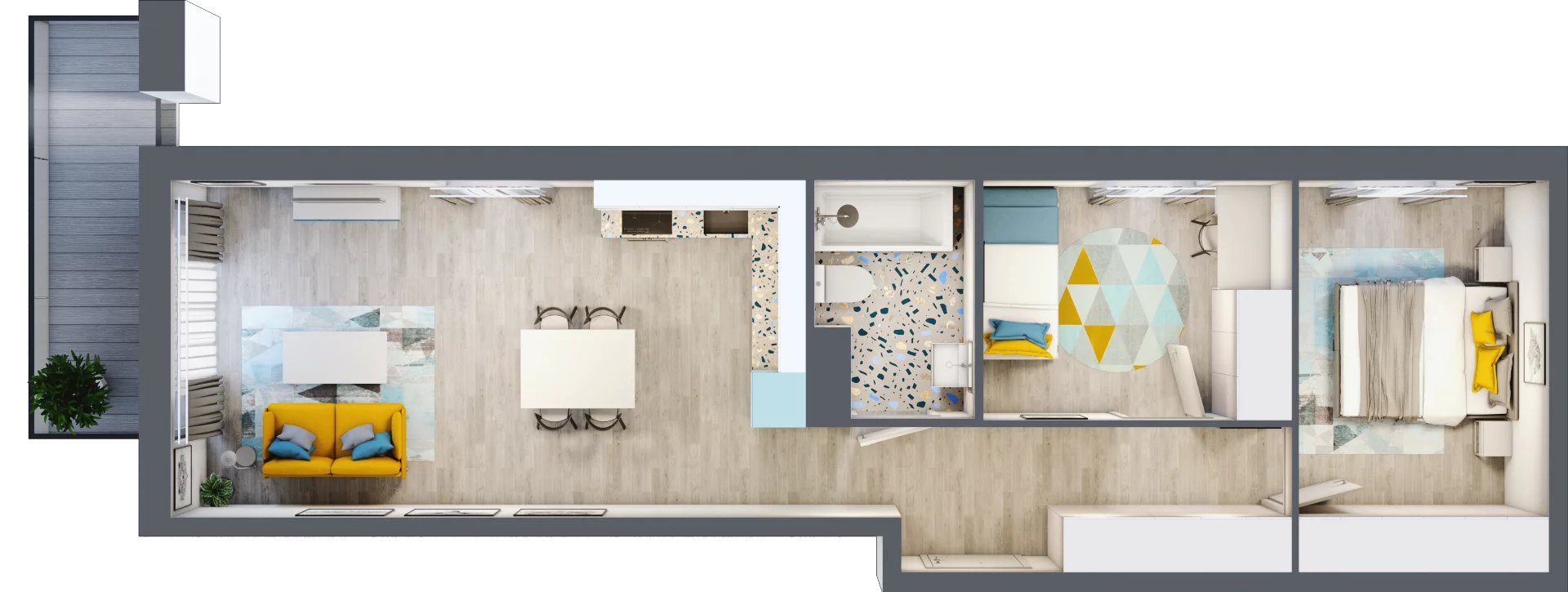 3 pokoje, mieszkanie 58,21 m², piętro 4, oferta nr M.100, Tarasy Śląskie, Chorzów, Chorzów II, ul. 3 Maja