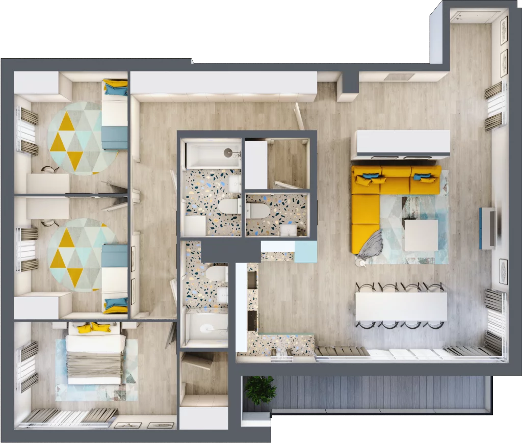 4 pokoje, mieszkanie 112,52 m², piętro 5, oferta nr M.134, Tarasy Śląskie, Chorzów, Chorzów II, ul. 3 Maja