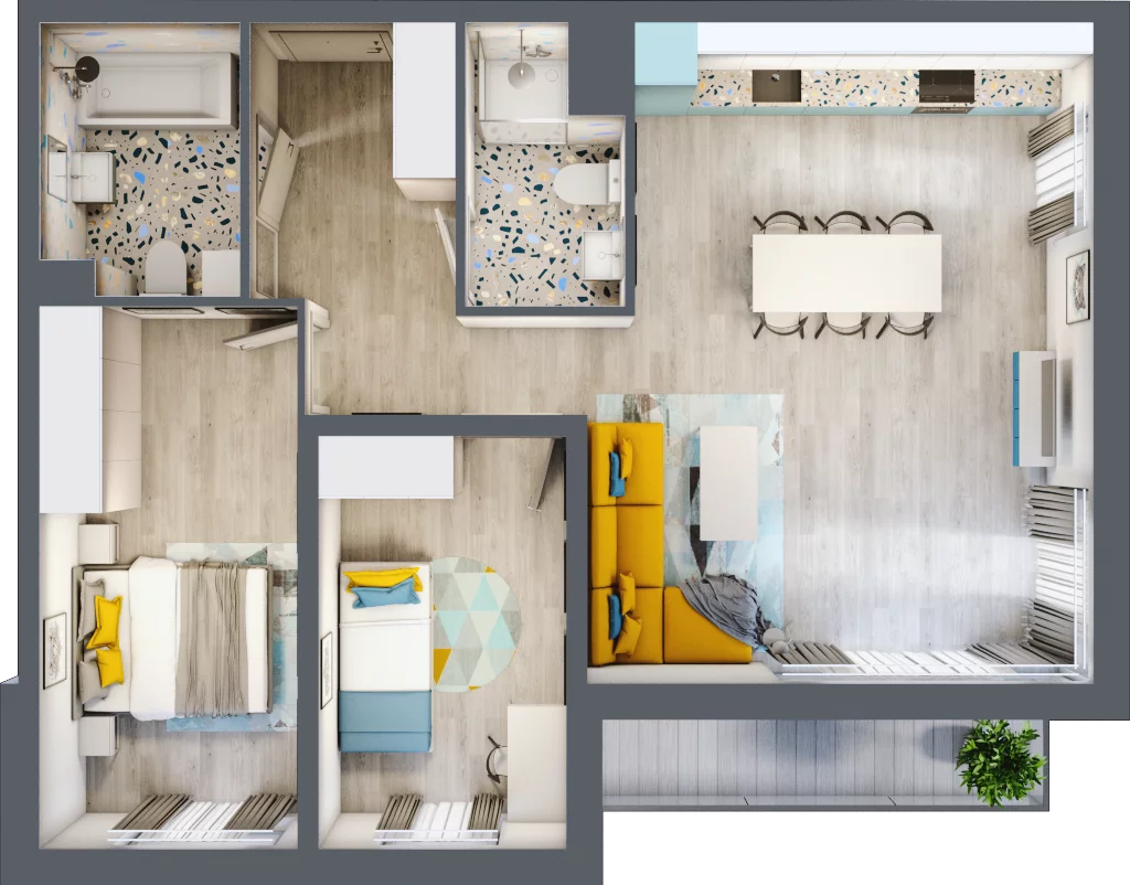 3 pokoje, mieszkanie 69,33 m², piętro 4, oferta nr M.24, Tarasy Śląskie, Chorzów, Chorzów II, ul. 3 Maja
