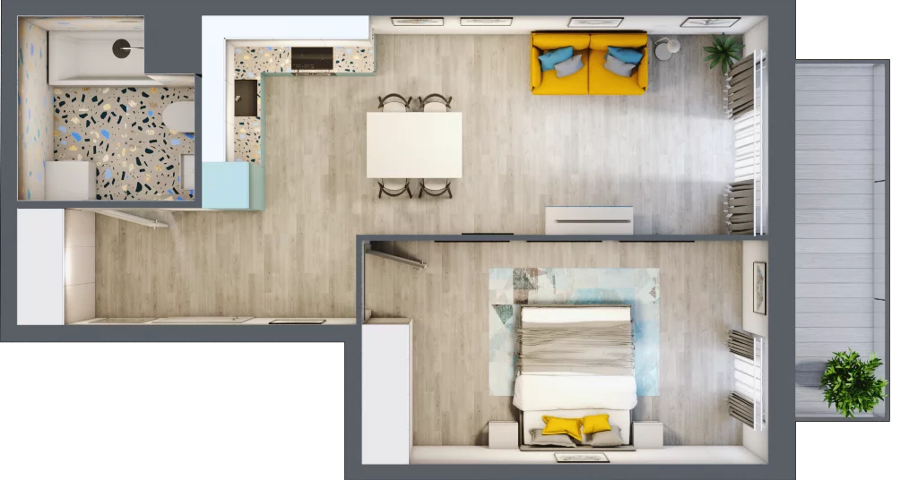 2 pokoje, mieszkanie 46,62 m², piętro 4, oferta nr M.23, Tarasy Śląskie, Chorzów, Chorzów II, ul. 3 Maja