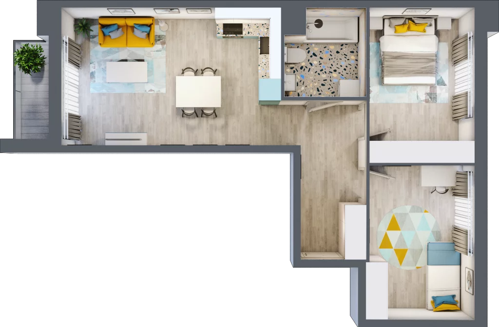 3 pokoje, mieszkanie 61,41 m², piętro 5, oferta nr M.34, Tarasy Śląskie, Chorzów, Chorzów II, ul. 3 Maja