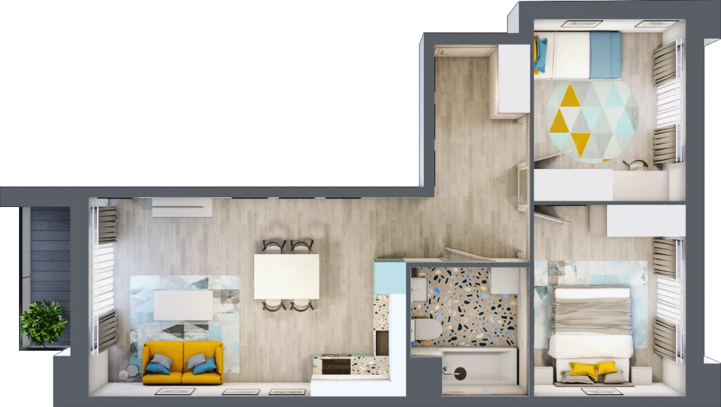 3 pokoje, mieszkanie 56,79 m², piętro 3, oferta nr M.47, Tarasy Śląskie, Chorzów, Chorzów II, ul. 3 Maja