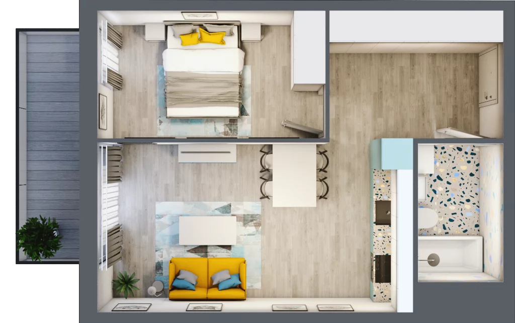 2 pokoje, mieszkanie 43,10 m², piętro 4, oferta nr M.98, Tarasy Śląskie, Chorzów, Chorzów II, ul. 3 Maja