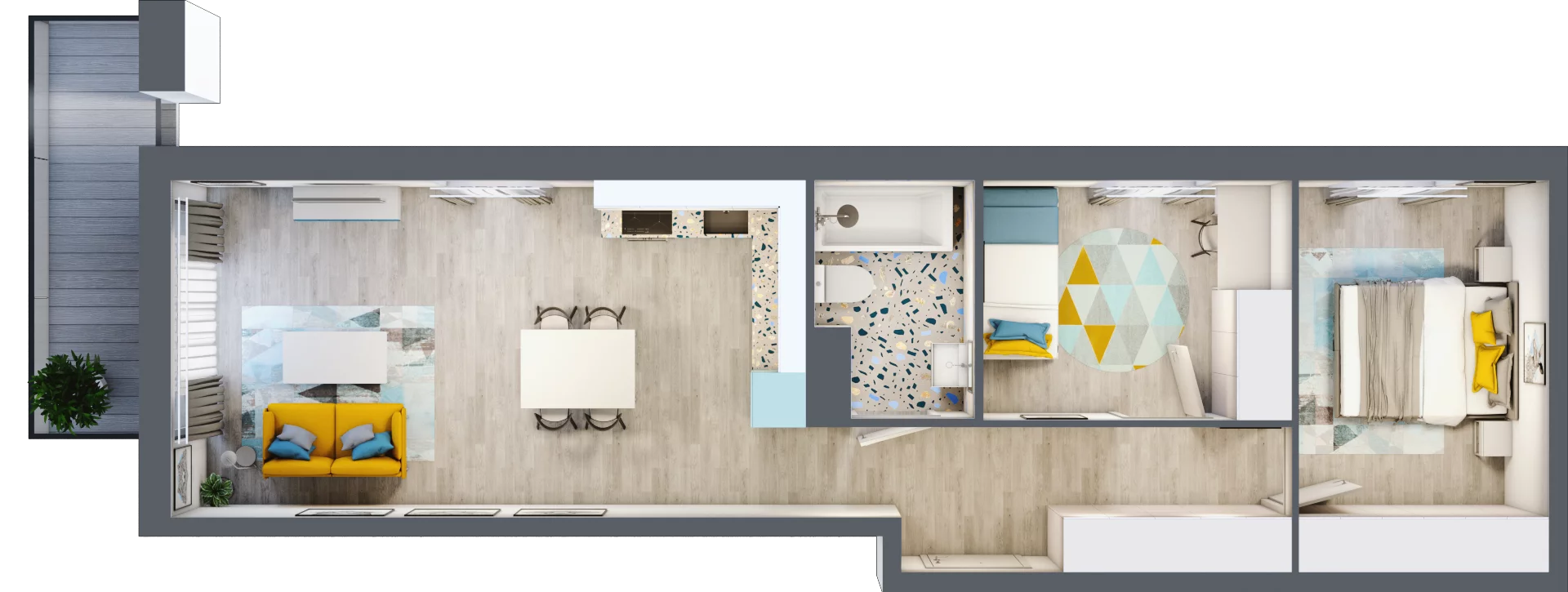 3 pokoje, mieszkanie 58,21 m², piętro 2, oferta nr M.82, Tarasy Śląskie, Chorzów, Chorzów II, ul. 3 Maja
