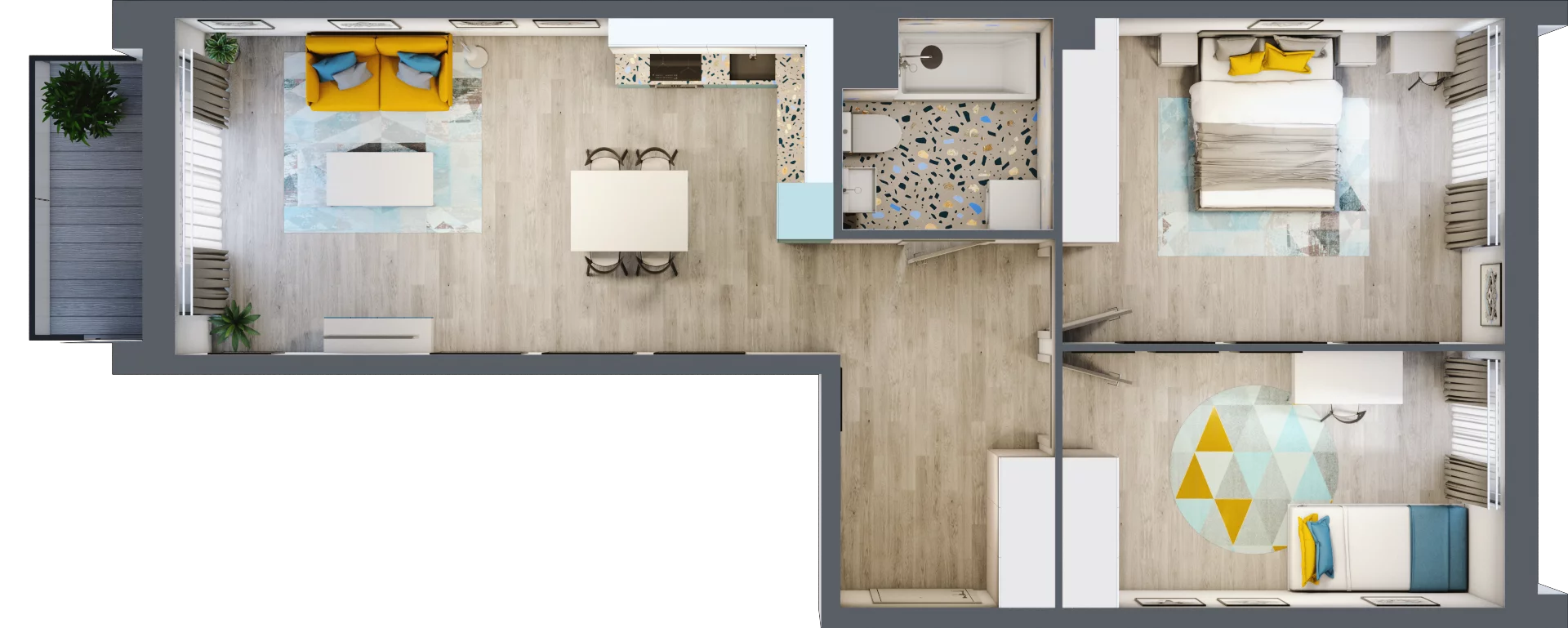 3 pokoje, mieszkanie 68,12 m², piętro 4, oferta nr M.58, Tarasy Śląskie, Chorzów, Chorzów II, ul. 3 Maja