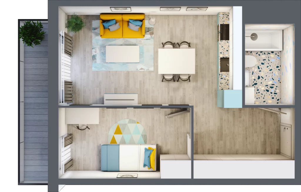 2 pokoje, mieszkanie 42,34 m², piętro 1, oferta nr M.39, Tarasy Śląskie, Chorzów, Chorzów II, ul. 3 Maja