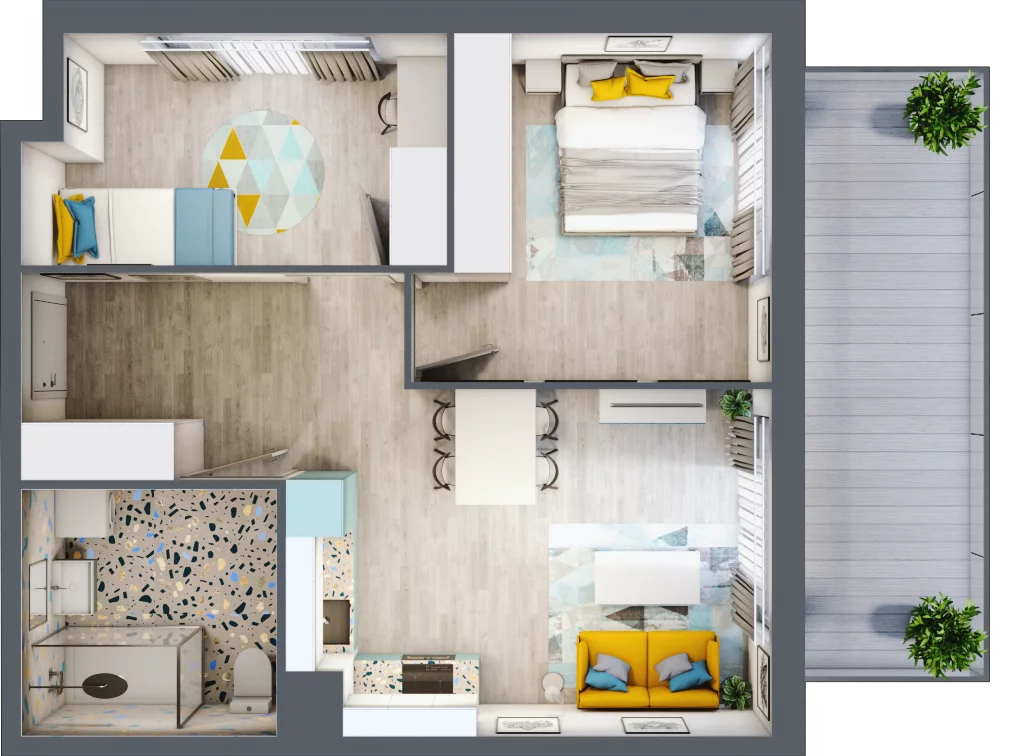 3 pokoje, mieszkanie 55,89 m², parter, oferta nr M.110, Tarasy Śląskie, Chorzów, Chorzów II, ul. 3 Maja