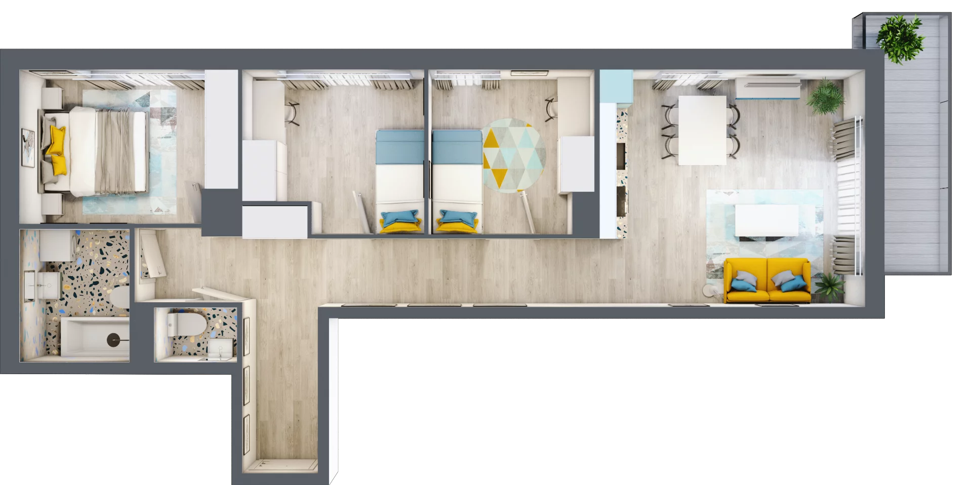 4 pokoje, mieszkanie 70,29 m², piętro 1, oferta nr M.01, Tarasy Śląskie, Chorzów, Chorzów II, ul. 3 Maja