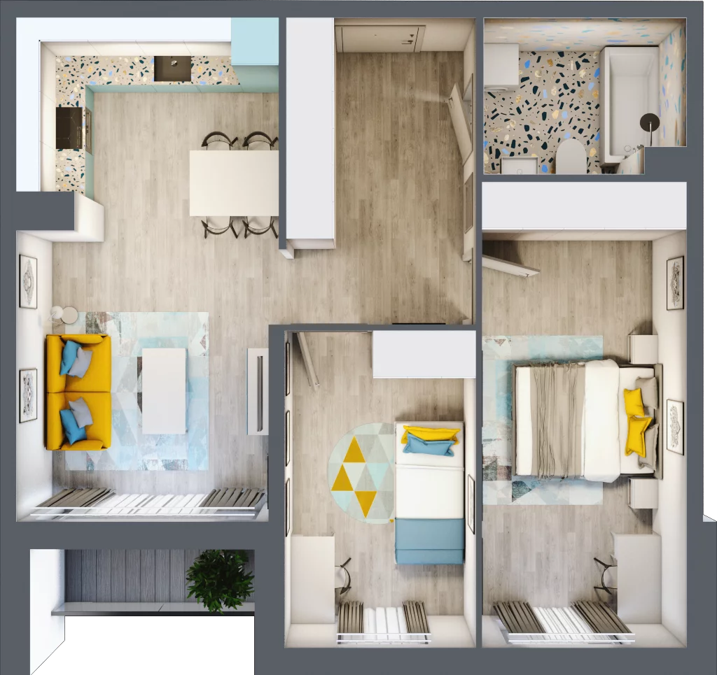 3 pokoje, mieszkanie 59,88 m², piętro 1, oferta nr M.36, Tarasy Śląskie, Chorzów, Chorzów II, ul. 3 Maja
