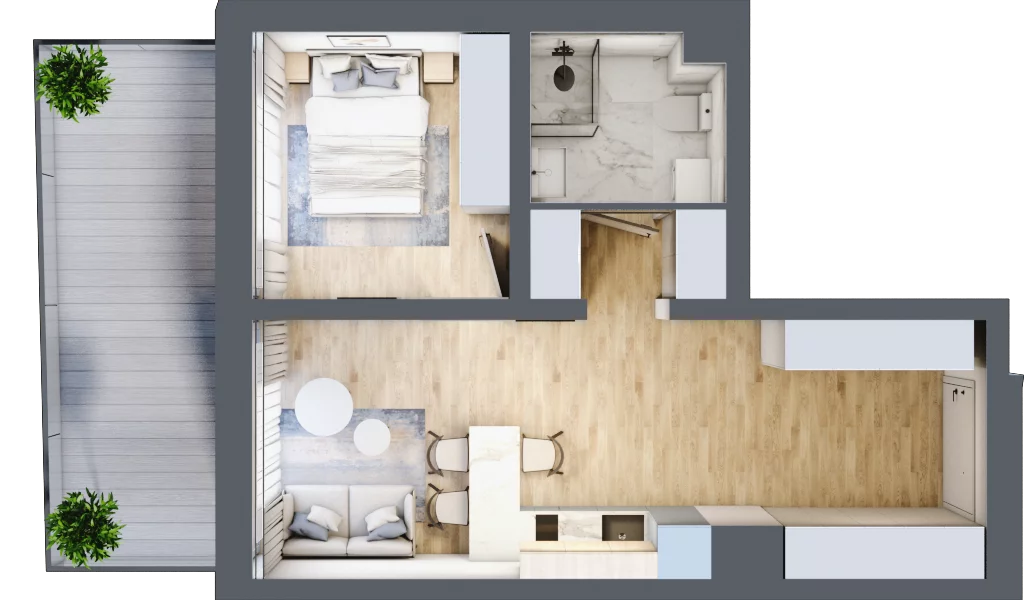 2 pokoje, mieszkanie 37,67 m², piętro 1, oferta nr A.1.13, Cisha, Dziwnów, ul. Kaprala Koniecznego 3