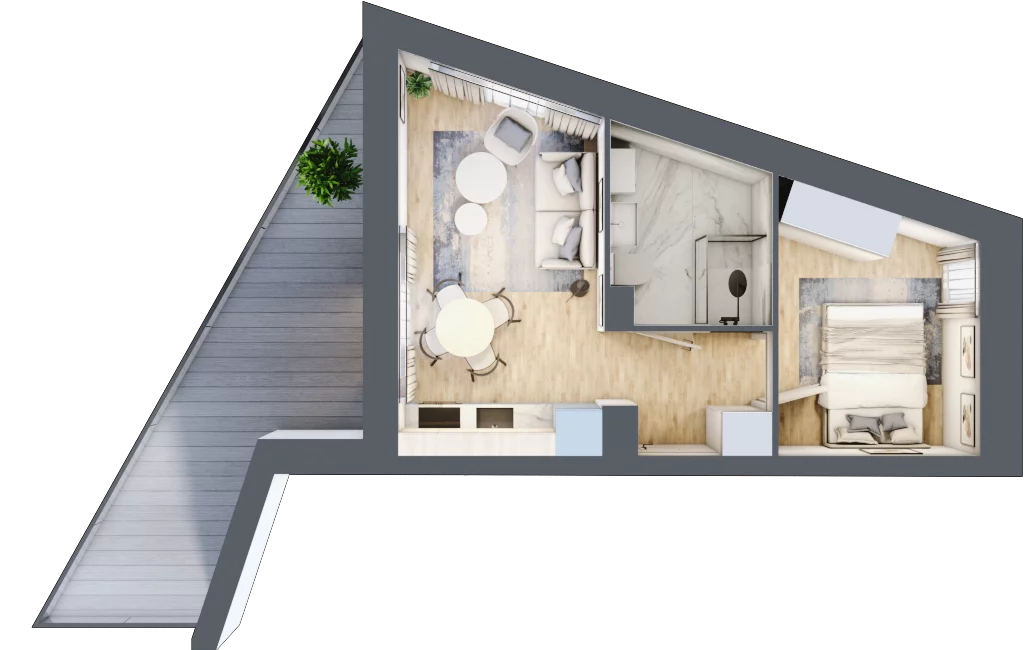 2 pokoje, mieszkanie 29,42 m², piętro 2, oferta nr A.2.20, Cisha, Dziwnów, ul. Kaprala Koniecznego 3