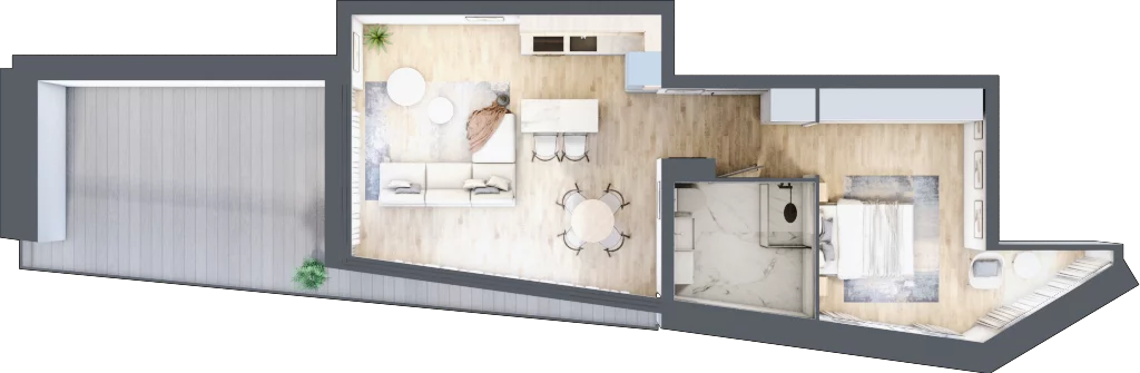 2 pokoje, mieszkanie 52,12 m², piętro 1, oferta nr C.1.7, Cisha, Dziwnów, ul. Kaprala Koniecznego 3