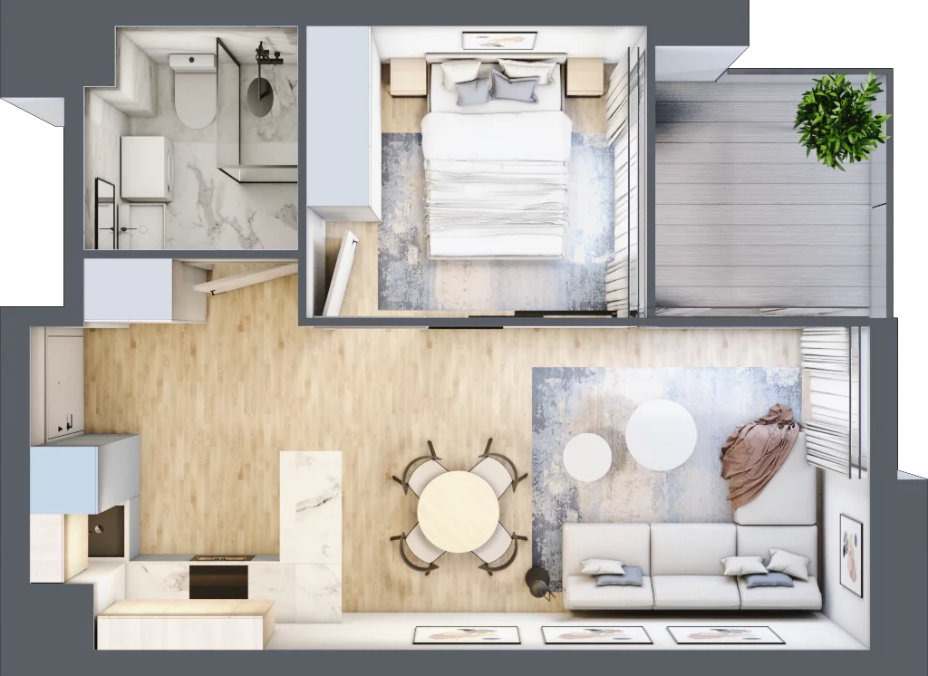 2 pokoje, mieszkanie 33,35 m², piętro 3, oferta nr C.3.25, Cisha, Dziwnów, ul. Kaprala Koniecznego 3