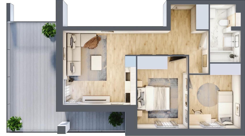 3 pokoje, mieszkanie 52,03 m², parter, oferta nr 1, Słoneczne Tarasy II, Suwałki, ul. Sportowa