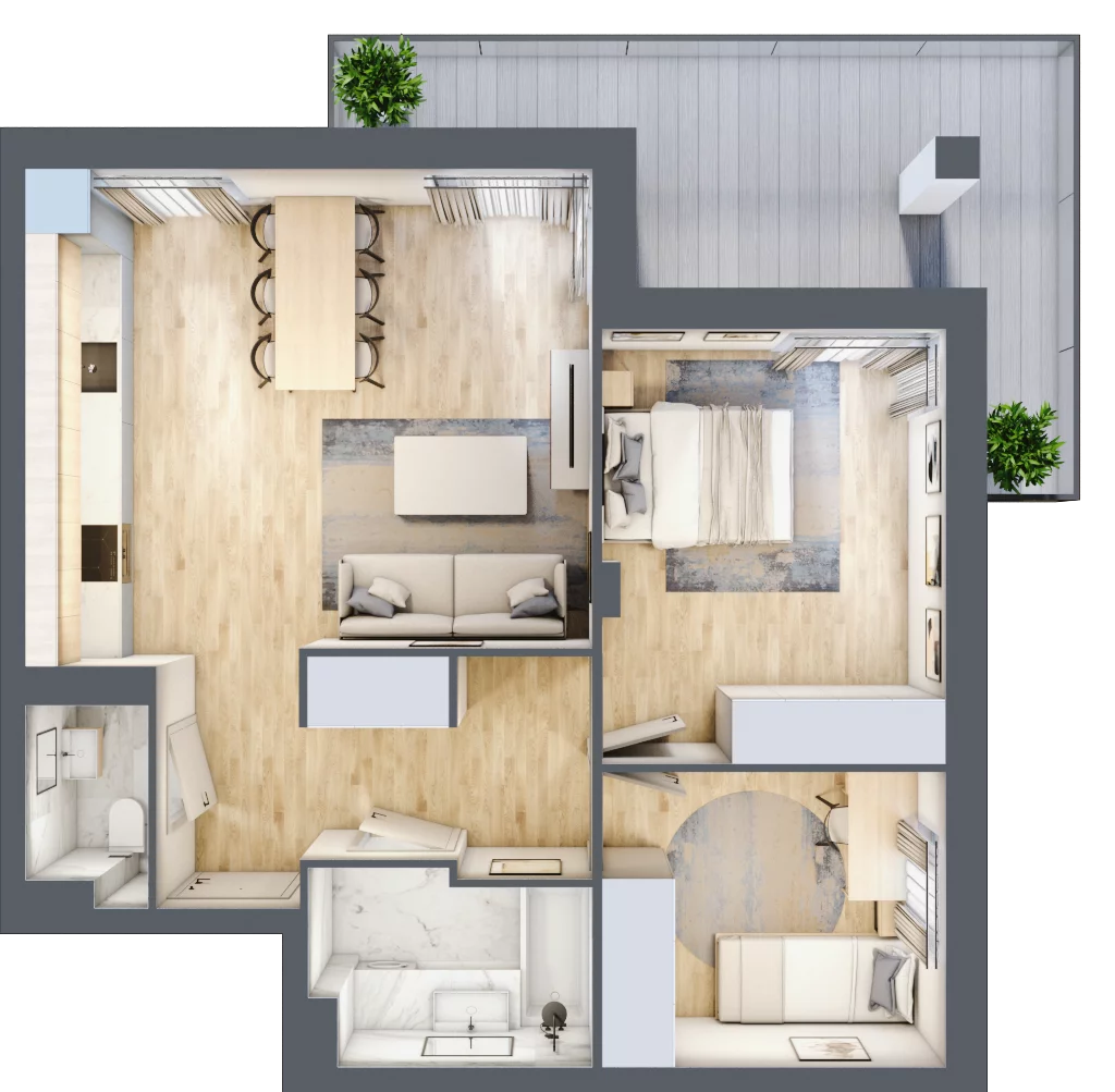 3 pokoje, mieszkanie 60,74 m², piętro 1, oferta nr 10, Słoneczne Tarasy II, Suwałki, ul. Sportowa