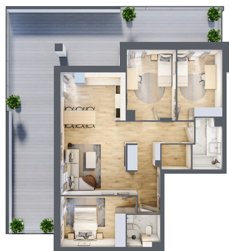 4 pokoje, mieszkanie 81,10 m², parter, oferta nr 2, Słoneczne Tarasy II, Suwałki, ul. Sportowa